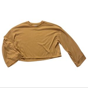 Mustard Yellow crop top with wide sleeves